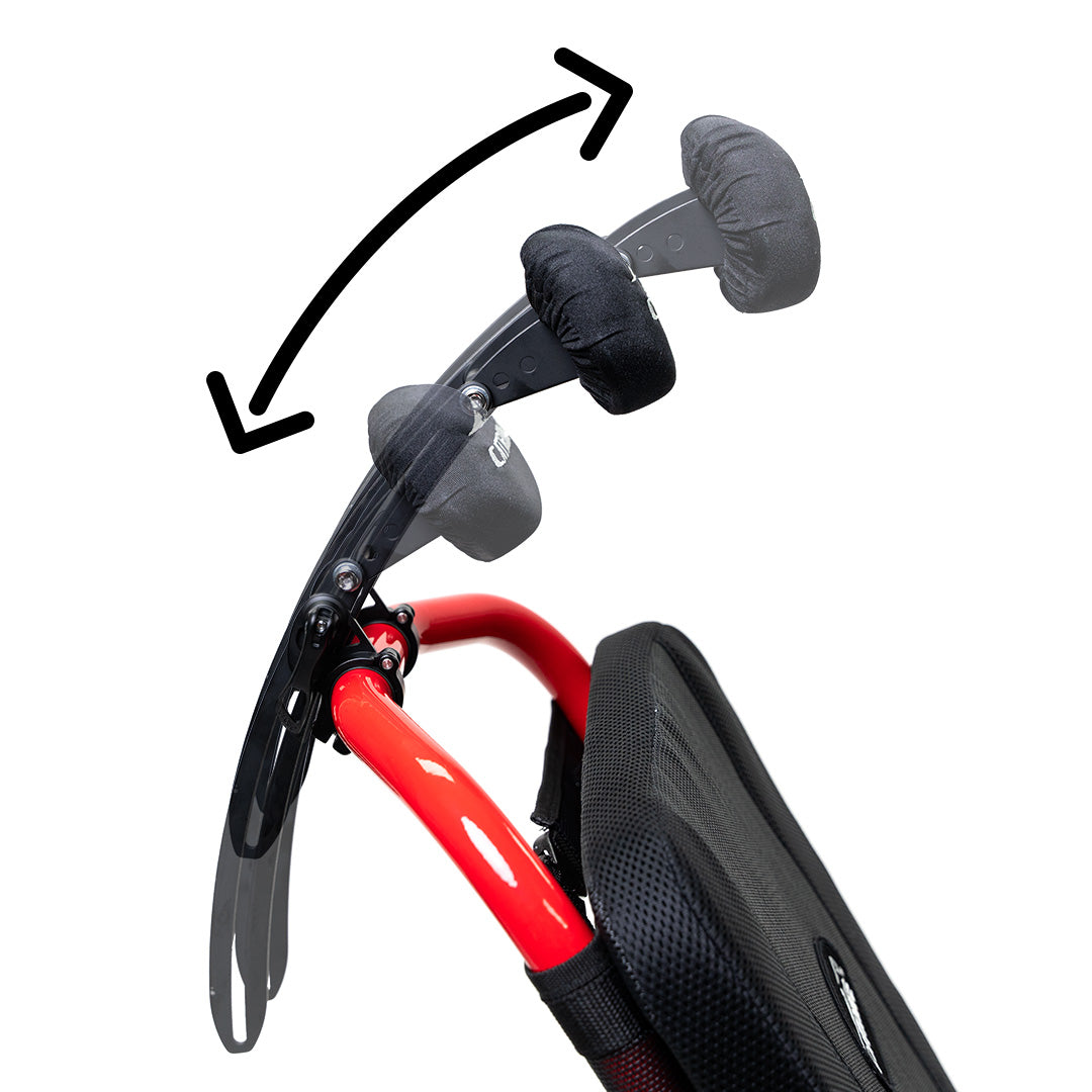 Catrike Neck and Head rest shown as adjustable on trike