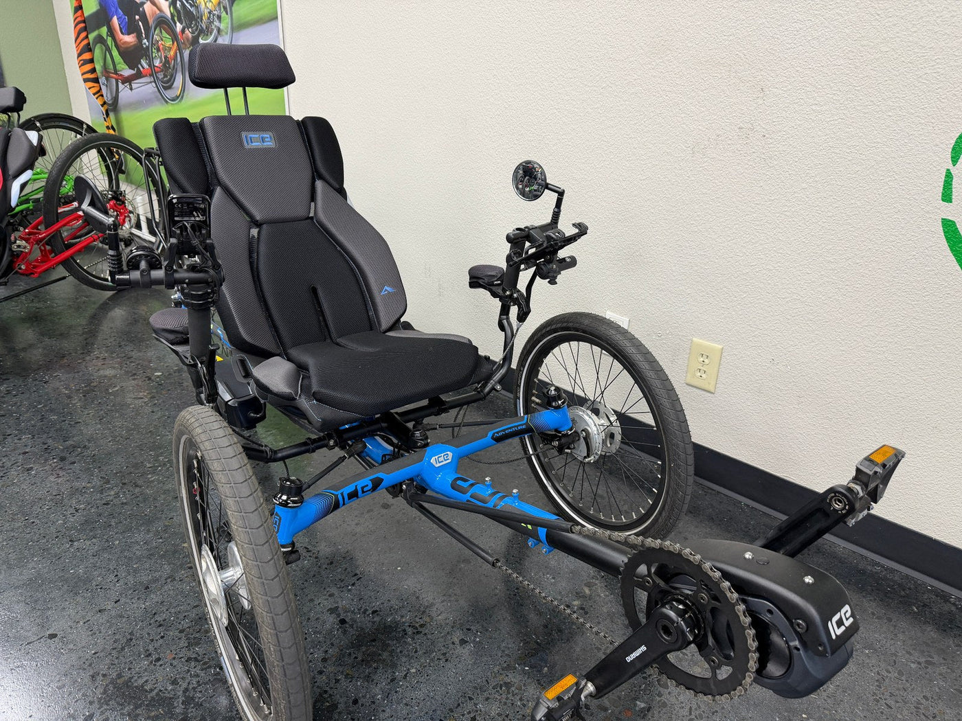 Used ICE Adventure HD RS Shimano e-assist recumbent trike front angle