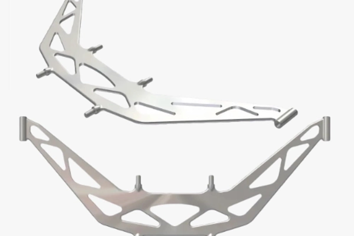 Aerospace-grade titanium leaf-spring front suspension elements of the AZUB Ti-FLY X recumbent trike