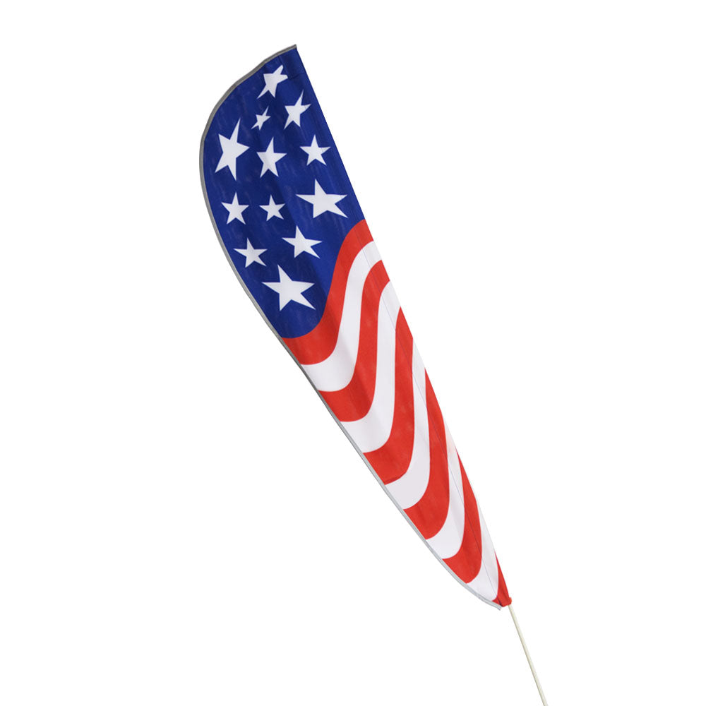 TerraTrike Teardrop American flag on a white background