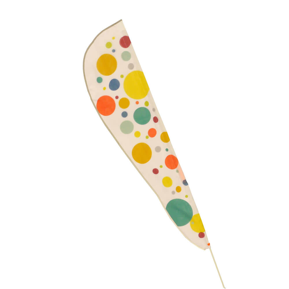 TerraTrike Teardrop multi-colored circle flag on a white background