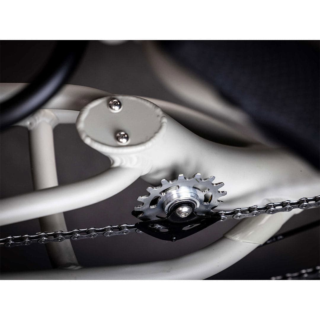 TerraTrike GTS drive chain close up of underneath seat