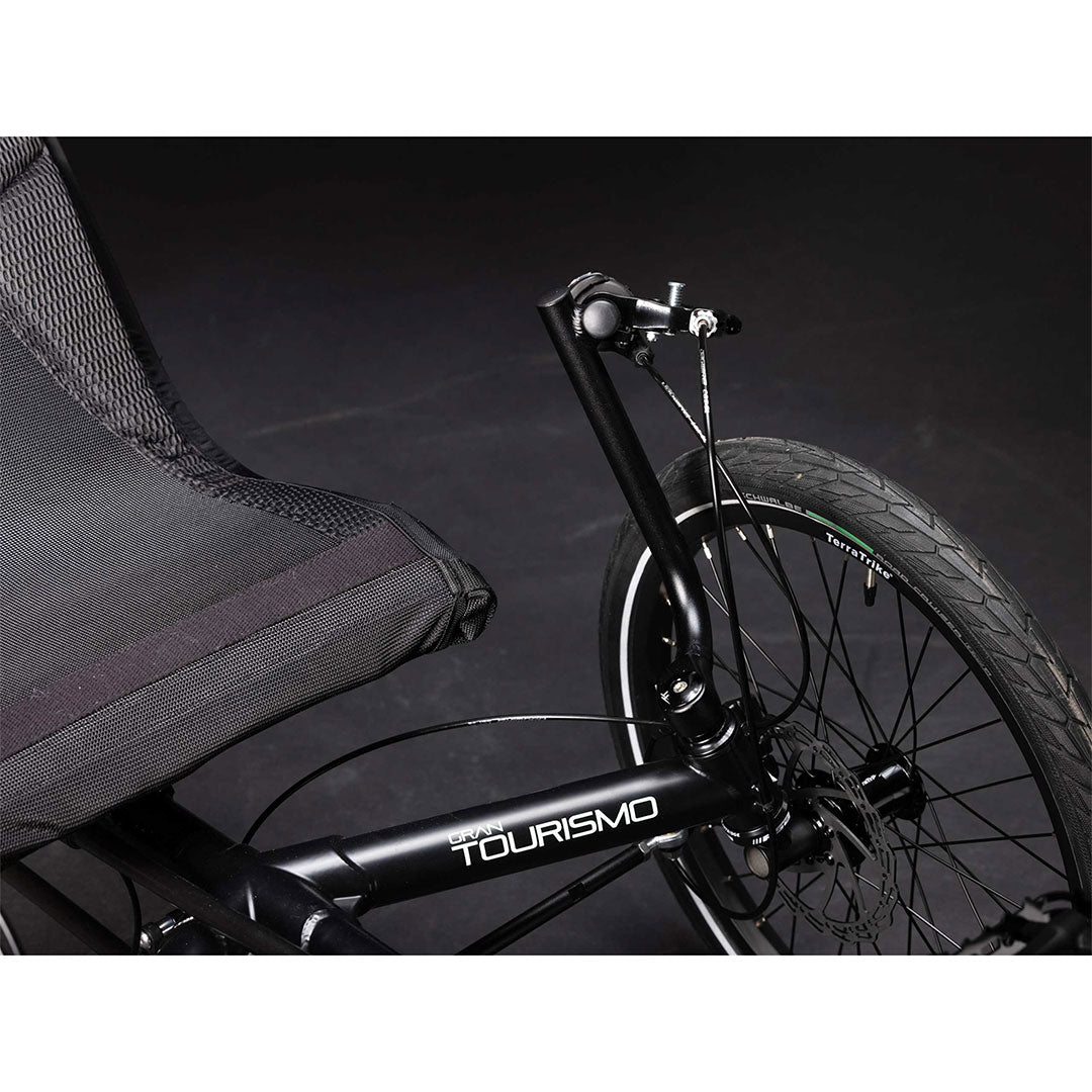 TerraTrike Gran Tourismo left handle bar and wheel close up