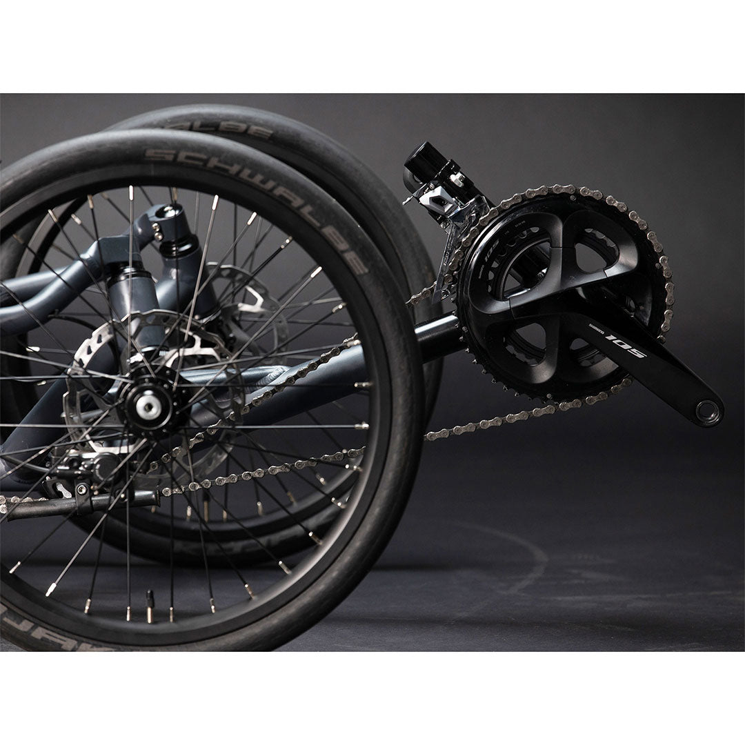 TerraTrike Spyder drive chain side view of pedals