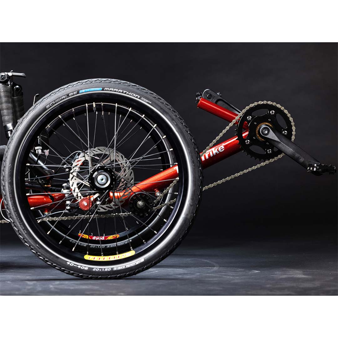 TerraTrike Tandem Pro front wheels and pedals on non drive chain side
