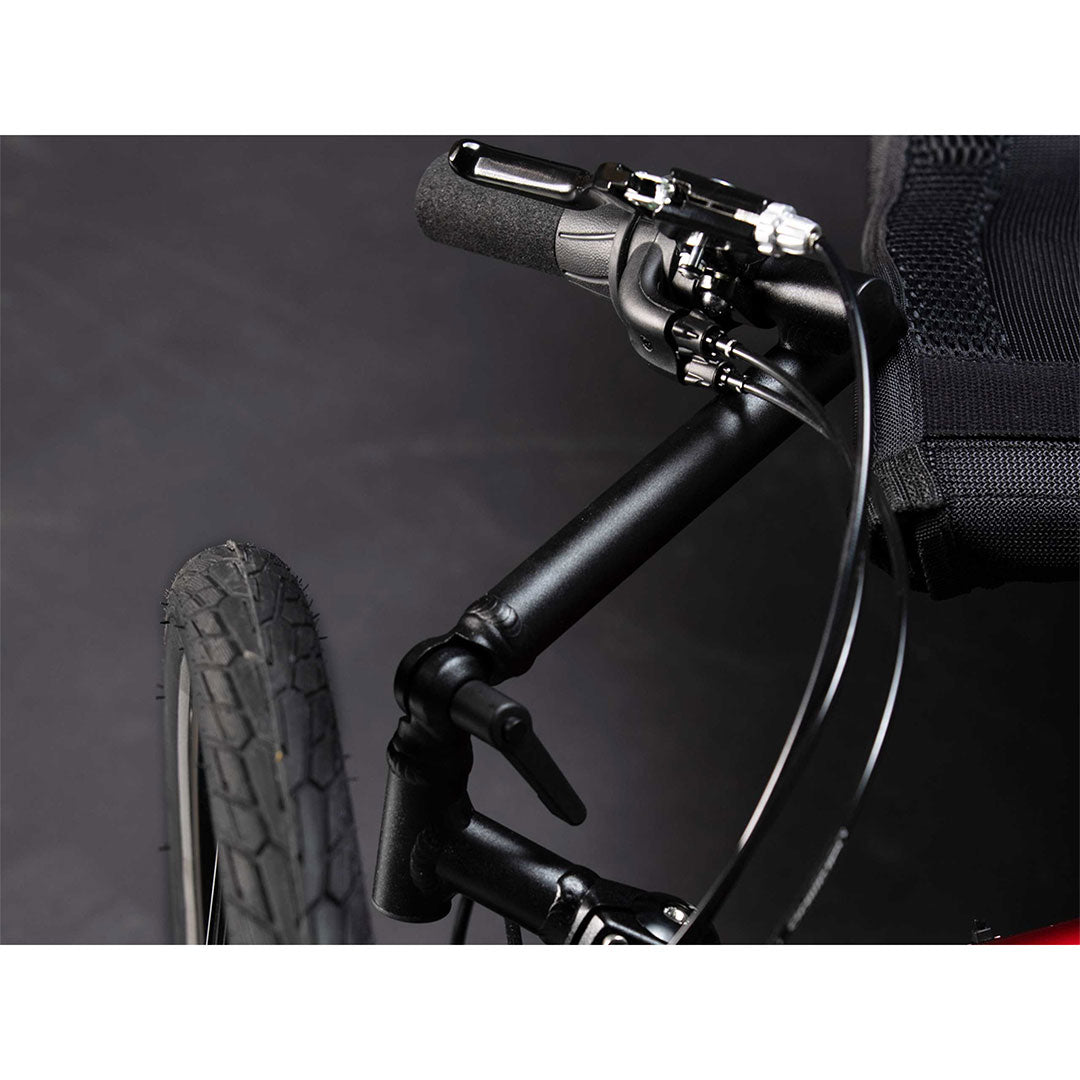 TerraTrike Traveler right handlebar and brake close up