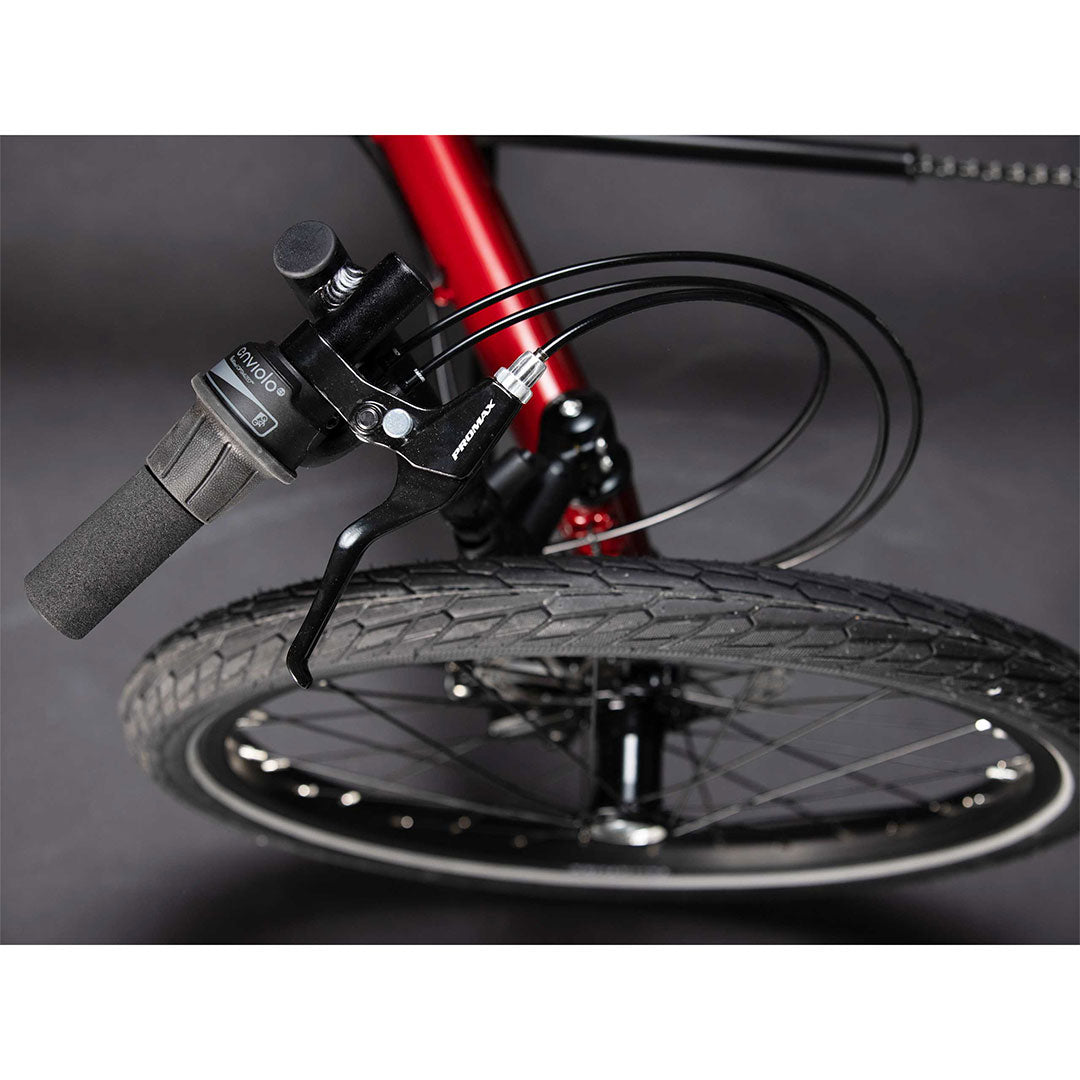 TerraTrike Traveler drive chain close up of right handlebar and brake
