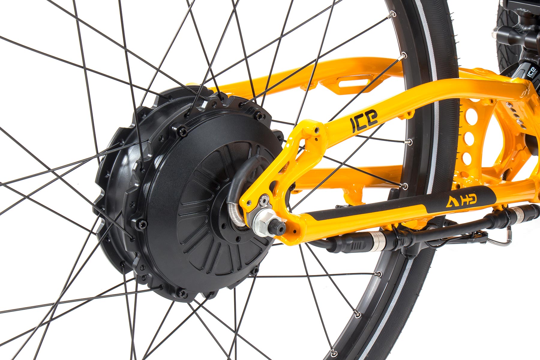 ICE PERS rear hub motor, close up