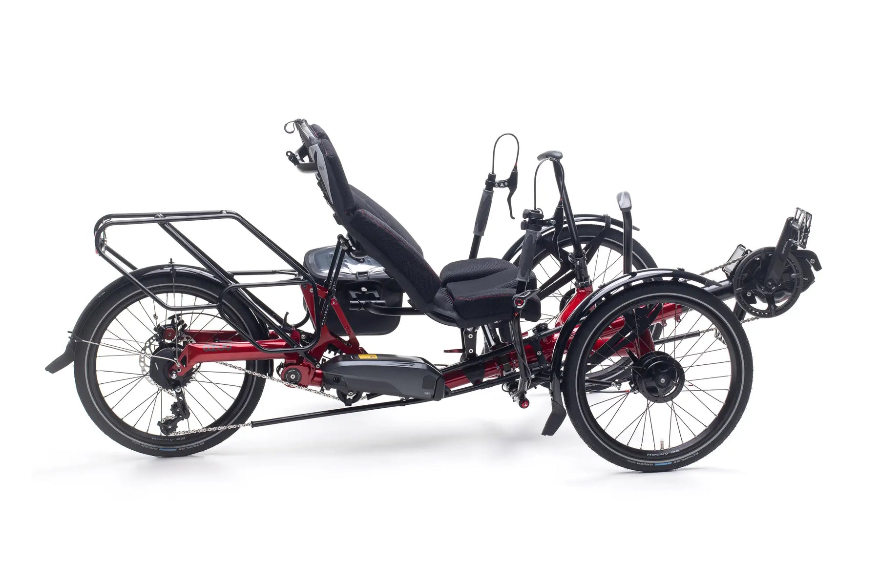 AZUB TRIcon 20 compact folding recumbent trike, red frame, side profile