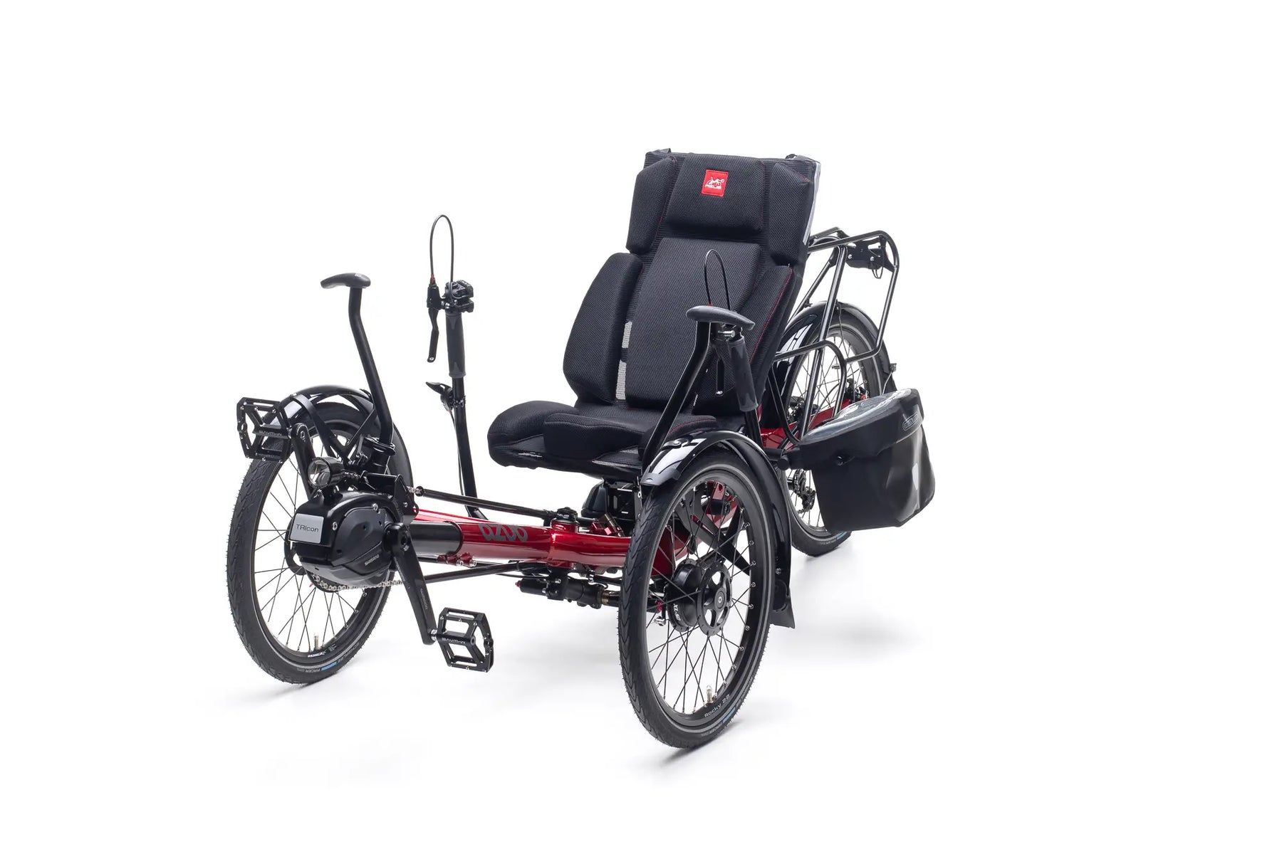 AZUB TRIcon 20 recumbent trike with hardshell seat, front three-quarter view