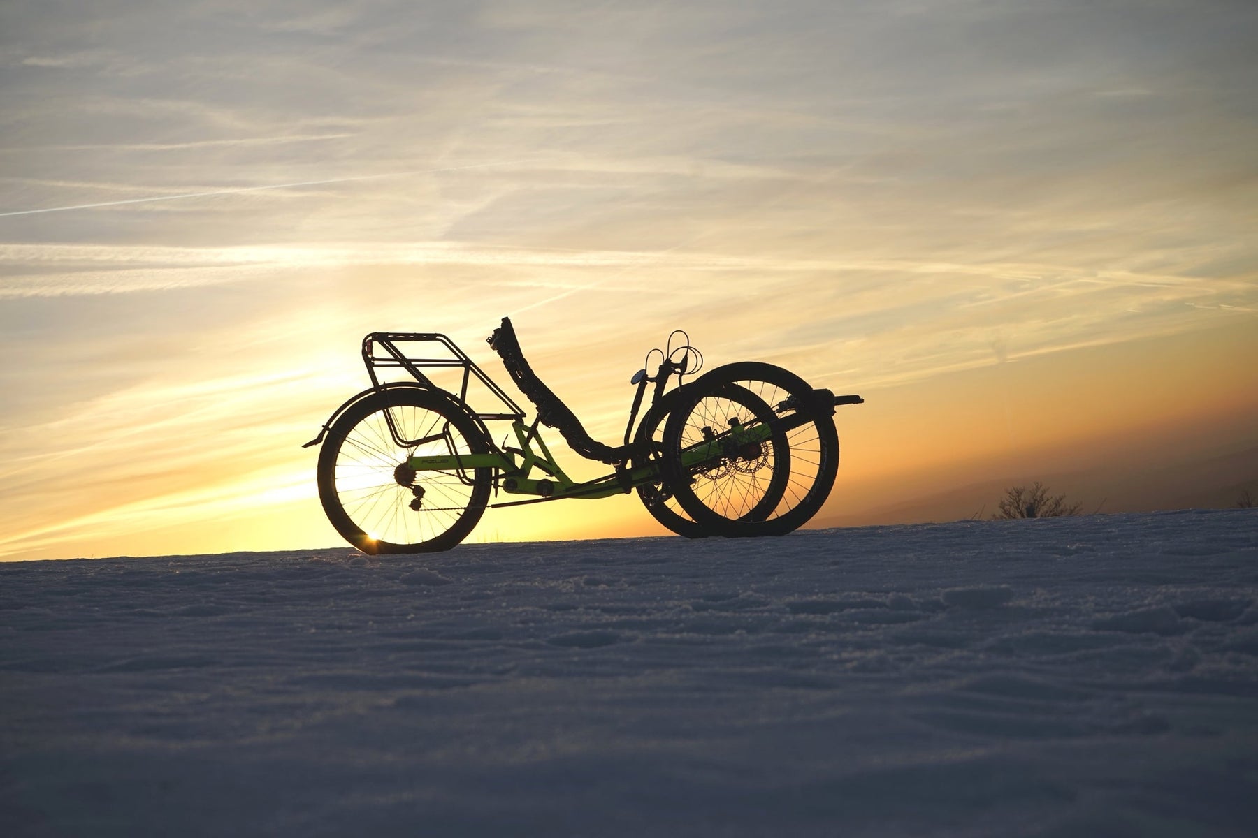 AZUB TRIcon GR recumbent trike silhouette at sunset
