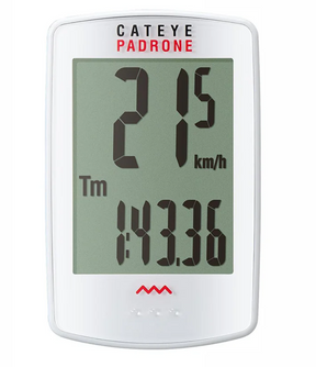 Cateye Padrone Speedometer with Back Light - White