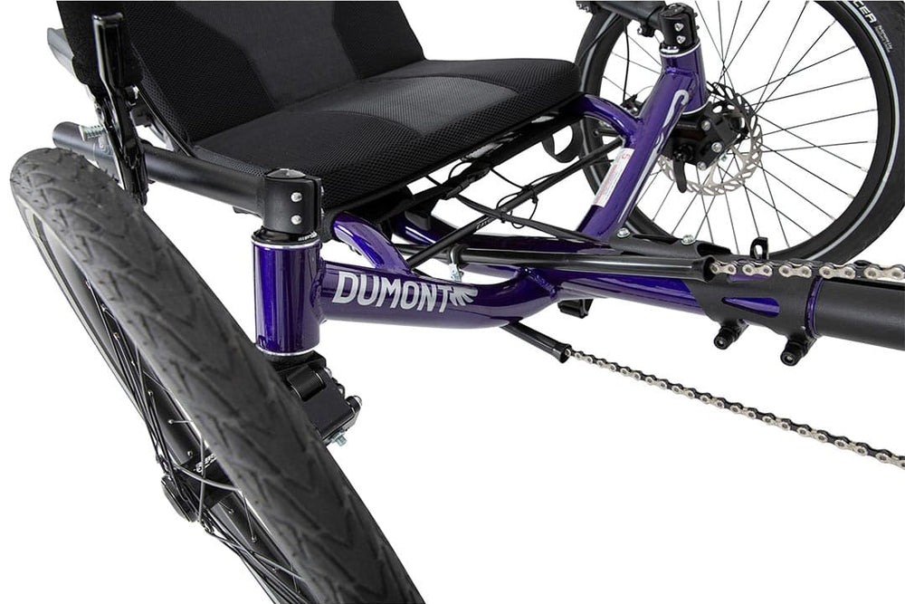 Catrike eCAT Dumont adjustable mesh seat and Dumont frame, recline and boom fit