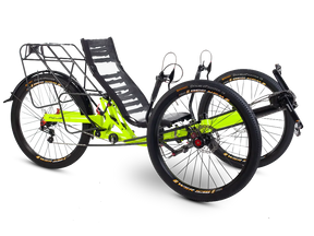 AZUB TRIcon GR green recumbent trike studio three-quarter view