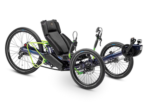 AZUB Ti-FLY 26 full-suspension recumbent trike, rear three-quarter studio view