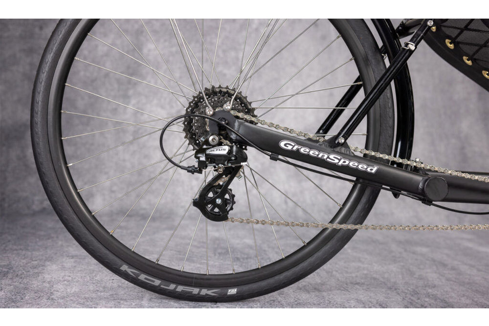 GreenSpeed GT26 26-inch rear wheel with Schwalbe Kojak tire and cassette