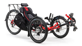ICE Sprint X Tour in red with rear rack and bags