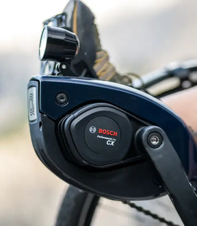 Bosch Performance CX electric assist motor on the AZUB T-Tris AR recumbent trike