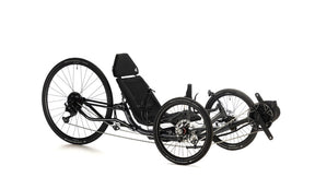 TerraTrike Spyder e+ three-quarter view in Shadow Black
