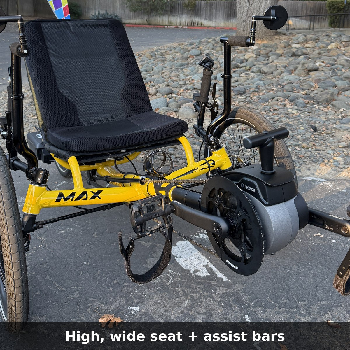 Catrike MAX eCAT high wide seat and assist bars