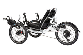 Catrike All Road eCAT rear three-quarter view showing the suspension and seat