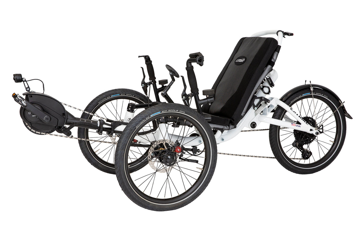 Catrike All Road eCAT three-quarter view in Star White with Bosch Active Line Plus motor