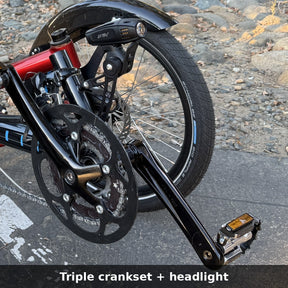 HP Velotechnik Scorpion triple crankset and headlight