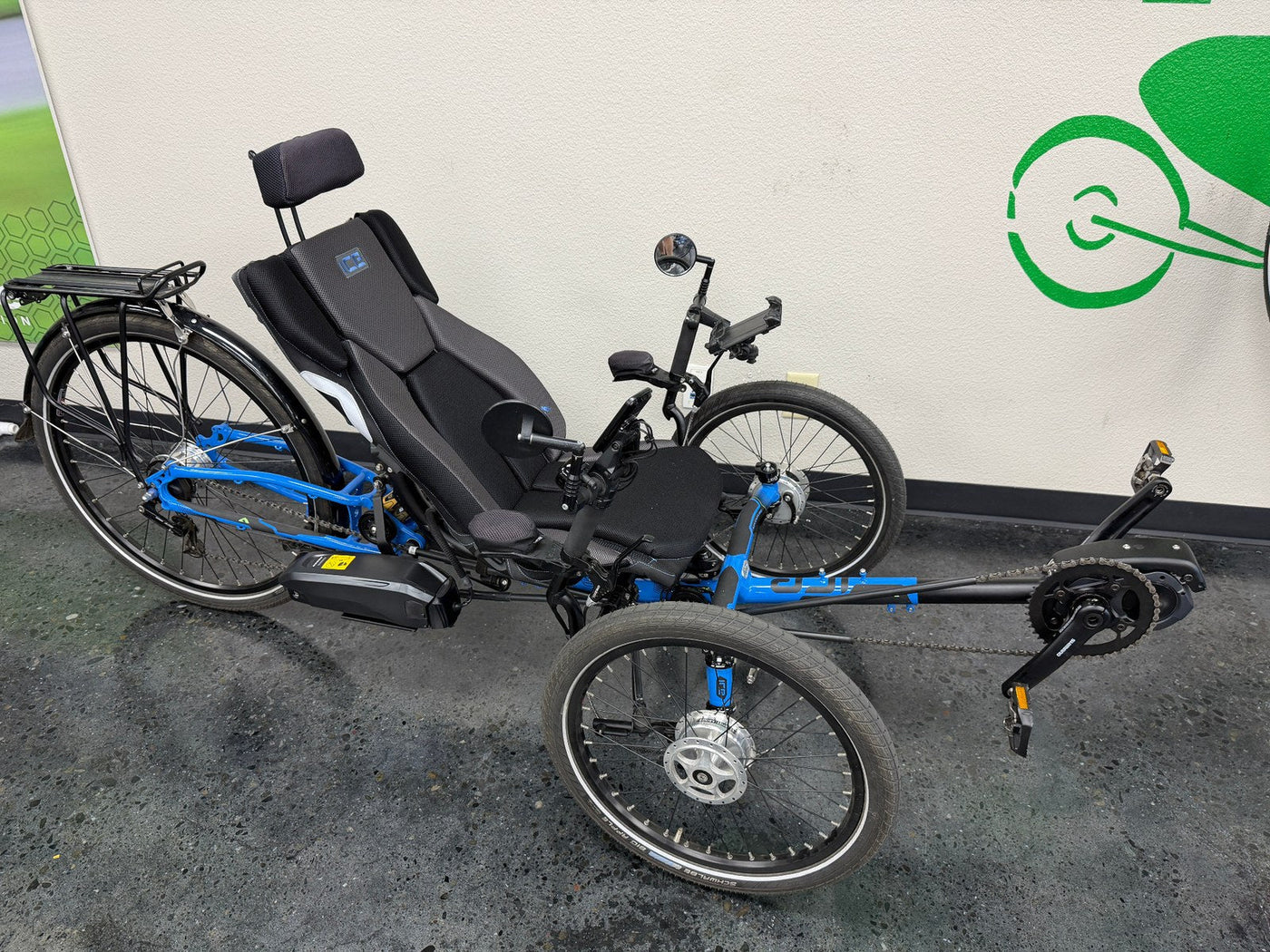 Used ICE Adventure HD RS Shimano e-assist recumbent trike side profile with rear suspension