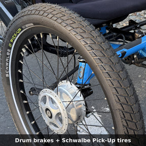 ICE Adventure HD front drum brake and Schwalbe Pick-Up tire