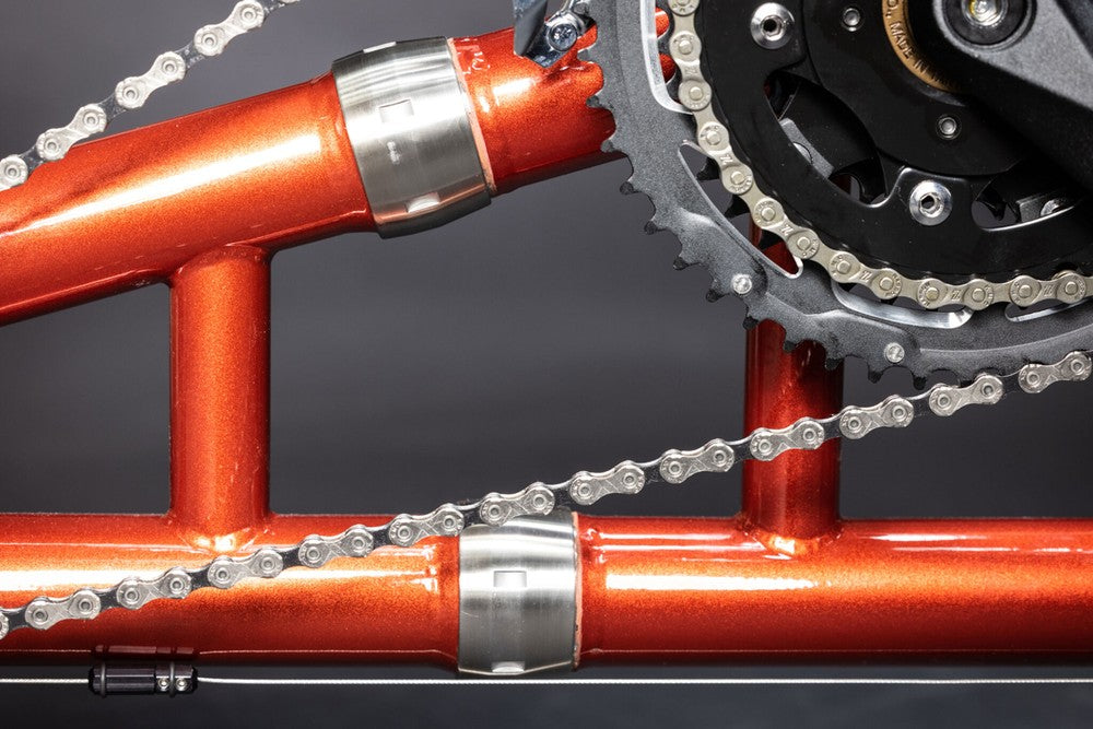 TerraTrike Tandem Pro chromoly frame couplers that let the trike come apart for travel