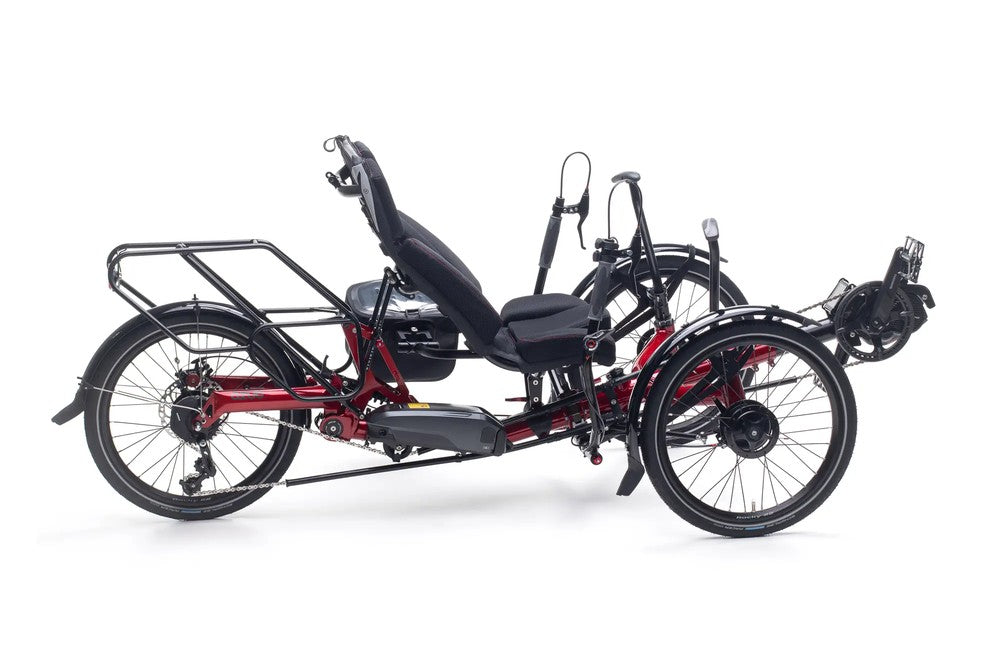 AZUB TRIcon 20 compact folding recumbent trike, red frame, side profile