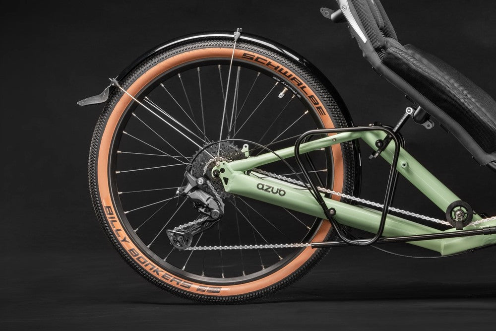 AZUB T-Tris 26 large 26-inch rear wheel with Shimano cassette and derailleur drivetrain
