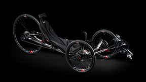ICE VTX recumbent trike, front view