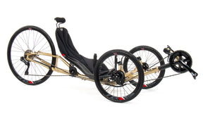ICE VTX recumbent trike in custom gold