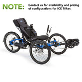 ICE Adventure eAssist drive chain front side view with text above trike