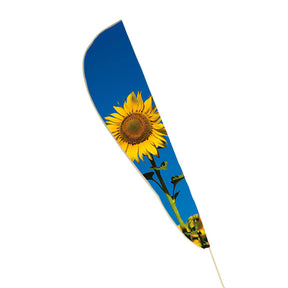 TerraTrike Teardrop sunflower flag on a white background