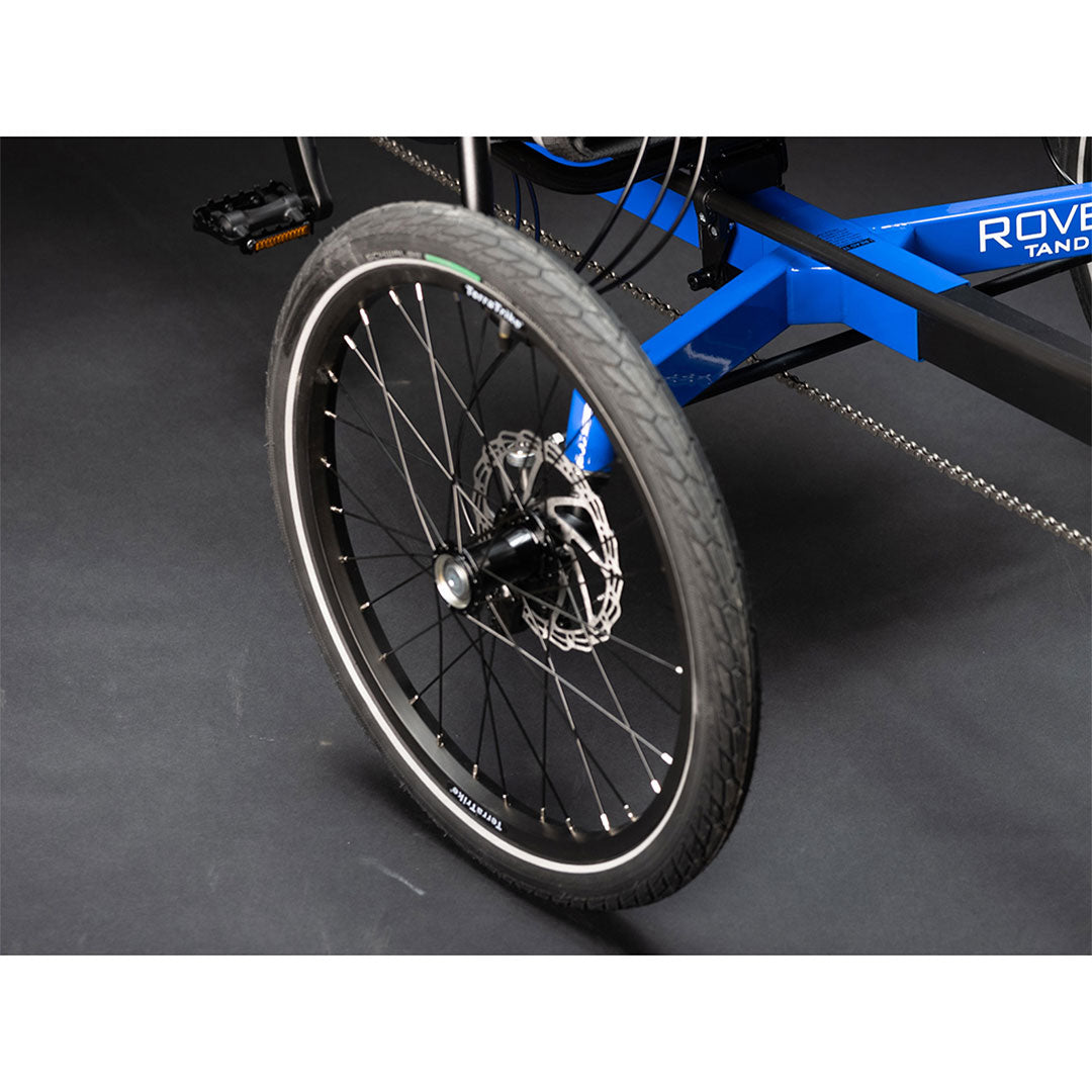 TerraTrike Rover tandem close up of front right wheel