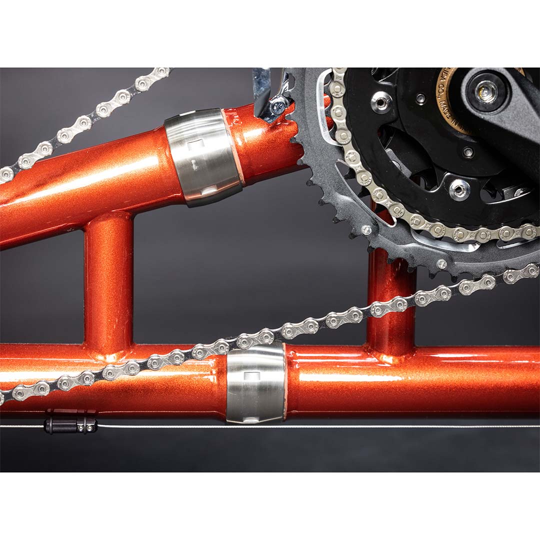 TerraTrike Tandem Pro drive chain side close up of chain mechanism and trike frame